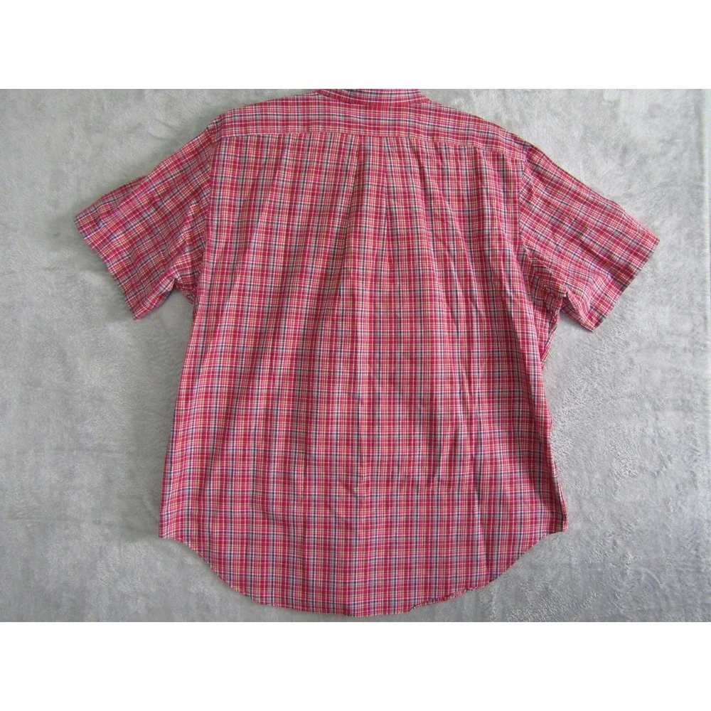Ralph Lauren Classic Fit Plaid Short Sleeve Button Down Shirt‎ Mens XL